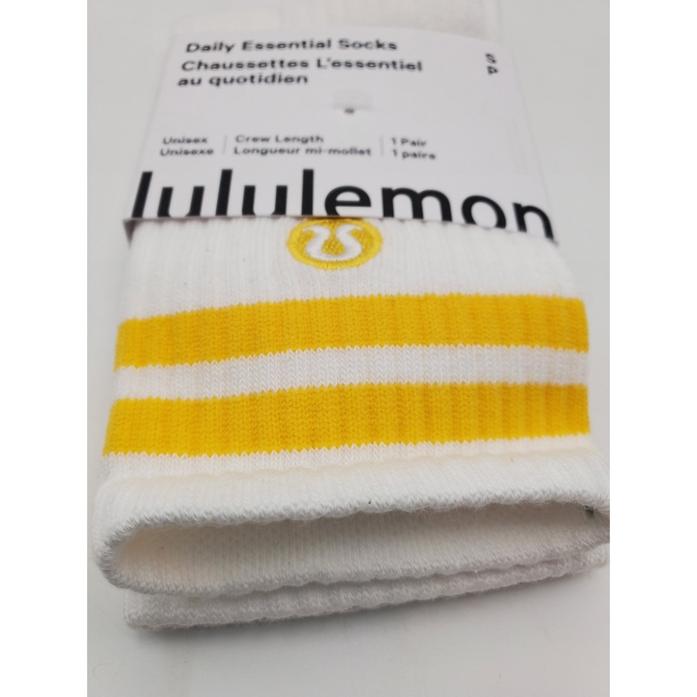 NWT - Size  S - Lululemon Daily Essential Crew Socks - Color is Buttercup